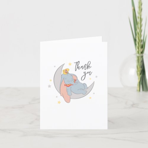 Disneys Dumbo  Over the Moon _ Baby Shower Thank You Card