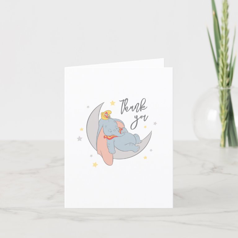 Disney&#39;s Dumbo | Over the Moon - Baby Shower Thank You Card