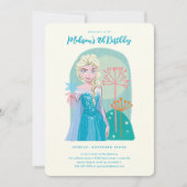 Disney's Elsa from Frozen Floral Girls Birthday  Invitation (Front)