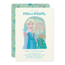 Disney's Elsa from Frozen Floral Girls Birthday Invitation