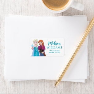 Disney's Elsa from Frozen Floral Girls Birthday  Label