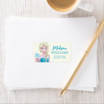 Disney's Elsa From Frozen Floral Girls Birthday  Label by frozen at Zazzle