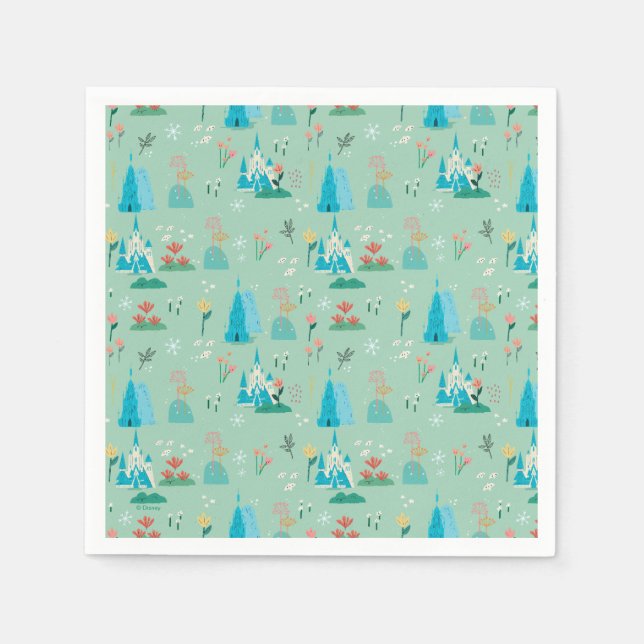 Disney's Elsa from Frozen Floral Girls Birthday  Napkins (Front)
