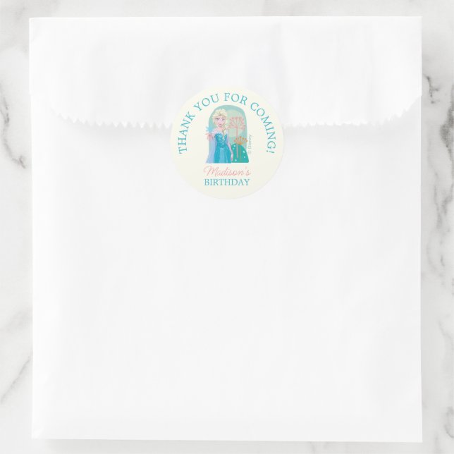 Disney's Elsa from Frozen Girls Birthday  Classic Round Sticker (Bag)