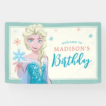 Disney's Elsa From Frozen Welcome Girls Birthday  Banner by frozen at Zazzle