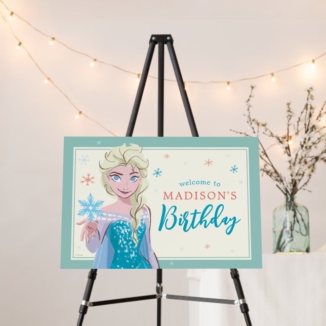 Disney's Elsa from Frozen Welcome Girls Birthday  Foam Board (In Situ (Stand))