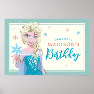 Disney's Elsa from Frozen Welcome Girls Birthday Poster