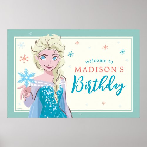 Disneys Elsa from Frozen Welcome Girls Birthday  Poster