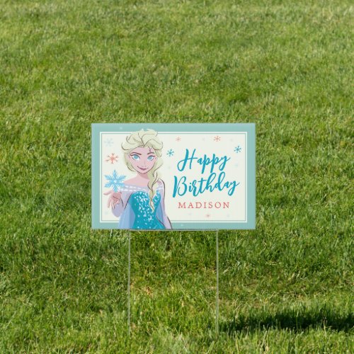 Disneys Elsa from Frozen Welcome Girls Birthday  Sign