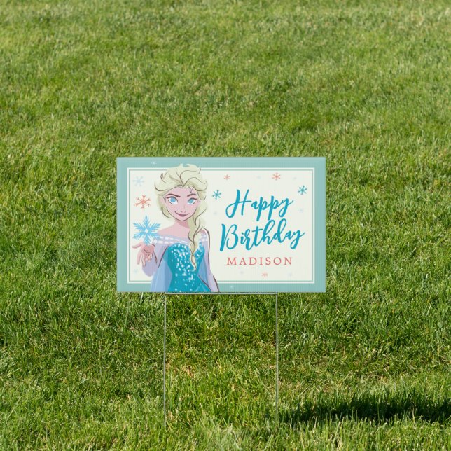 Disney's Elsa from Frozen Welcome Girls Birthday  Sign (Insitu)