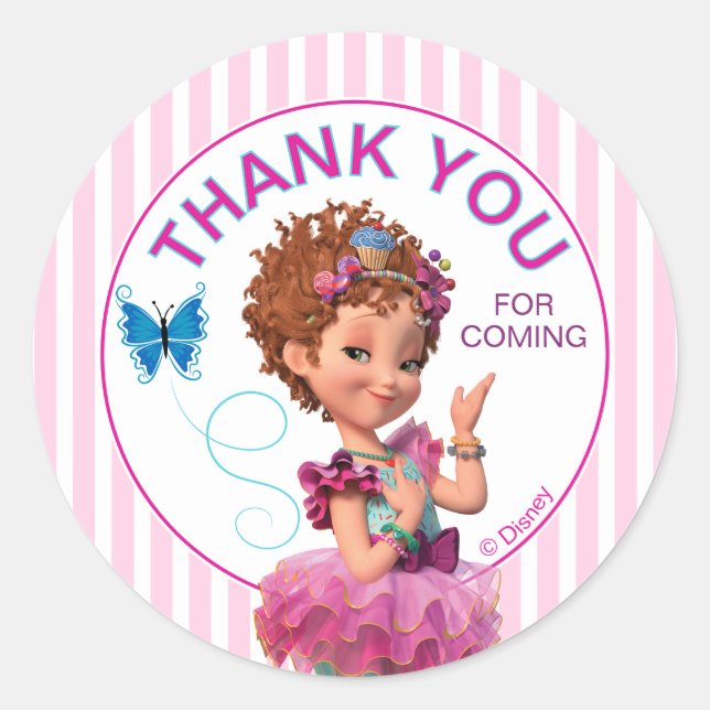 Disney's Fancy Nancy Girl's Birthday Classic Round Sticker (Front)