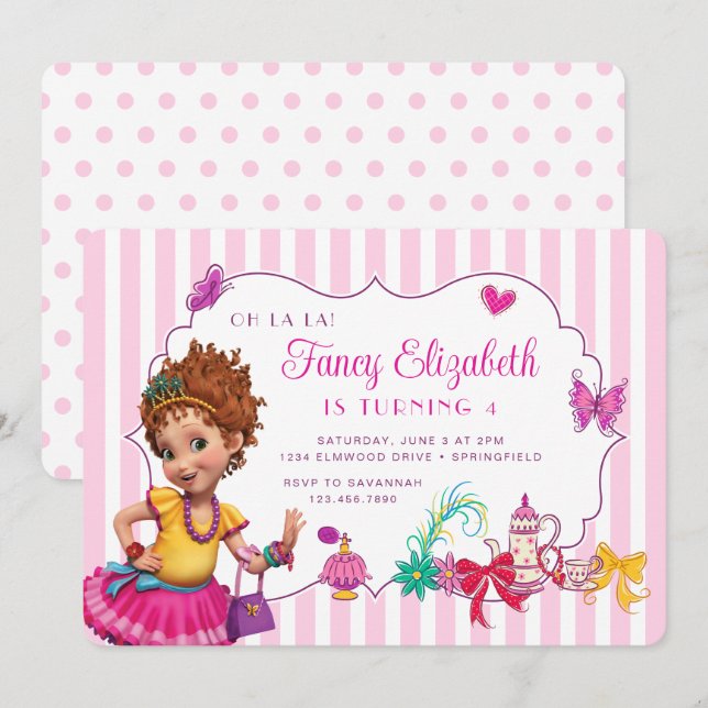 Disney's Fancy Nancy Girl's Birthday Invitation (Front/Back)