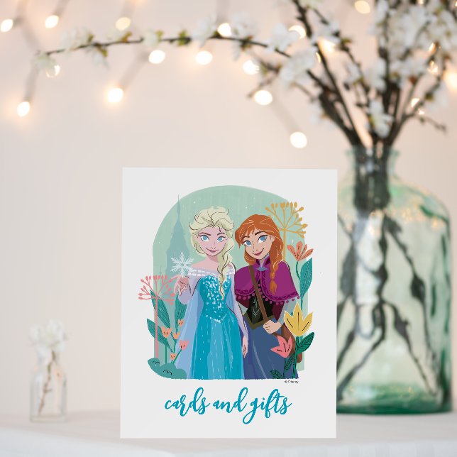 Disney's Frozen Anna & Elsa Birthday Card Table Foam Board (In Situ (Wedding))