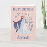 Disney&#39;s Frozen Anna &amp; Elsa Floral Birthday Card