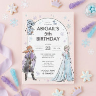 Disney's Frozen Anna, Elsa & Olaf Girl's Birthday Invitation