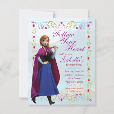 Disney's Frozen Anna Floral Birthday Party  Invitation