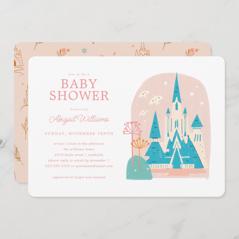 Disney&#39;s Frozen Arendelle Castle Baby Shower Invitation