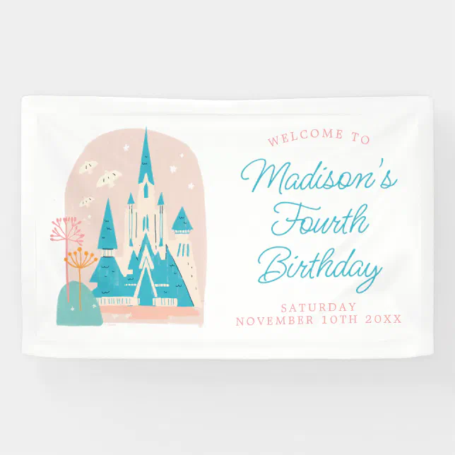 Disney's Frozen Arendelle Castle Girls Birthday Banner | Zazzle