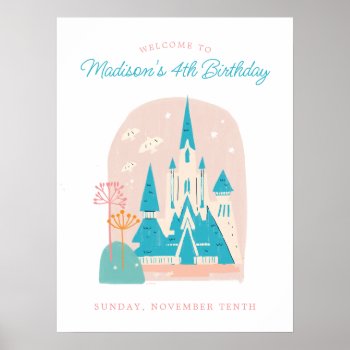 Disney's Frozen Arendelle Castle Girls Birthday Poster by frozen at Zazzle