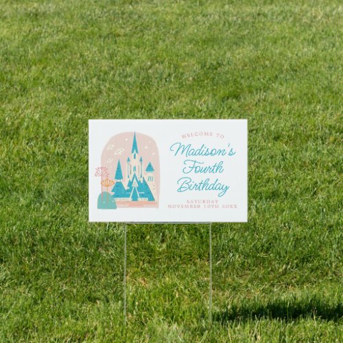 Disneys Frozen Arendelle Castle Girls Birthday Sign