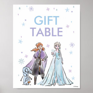 Disney's Frozen Birthday Snowflake Card Table Poster