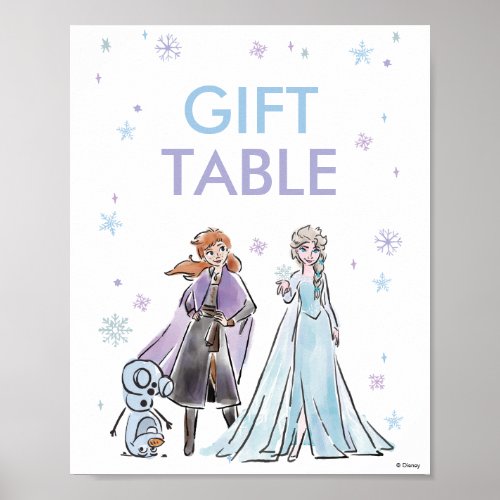 Disneys Frozen Birthday Snowflake Card Table Poster