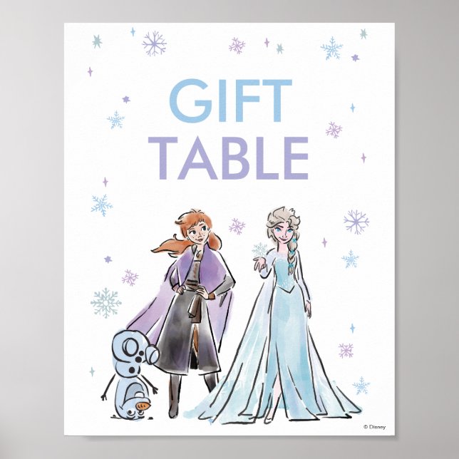 Disney's Frozen Birthday Snowflake Card Table Poster (Front)