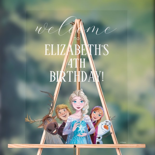 Disney's Frozen Birthday Welcome Acrylic Sign (Neutral)