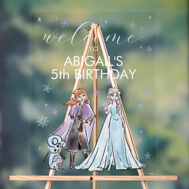 Disney's Frozen Birthday Welcome Acrylic Sign (Neutral)