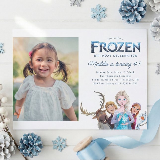 Disney's Frozen Characters Birthday - Photo Invitation (Creator Uploaded)