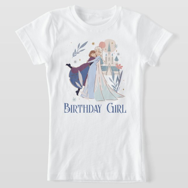 Disney's Frozen Floral Birthday Girl T-Shirt (Laydown)