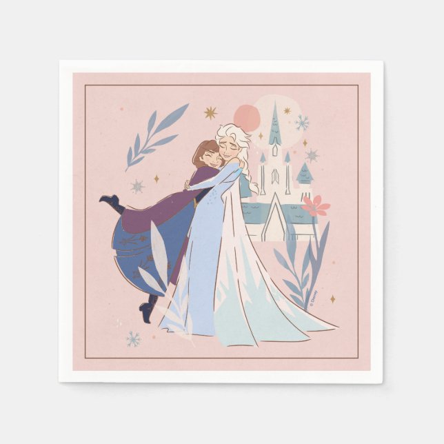 Disney's Frozen Floral Girl's Birthday Napkins (Front)