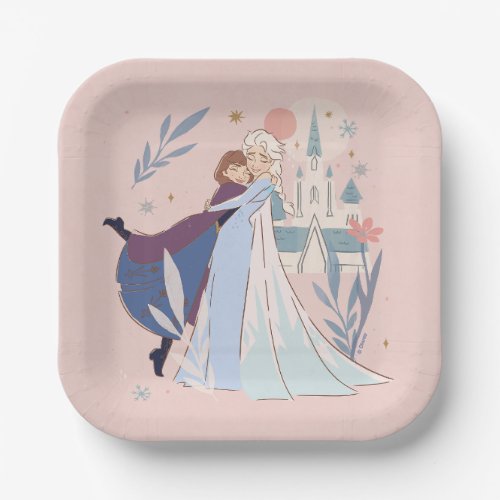 Disneys Frozen Floral Girls Birthday Paper Plates