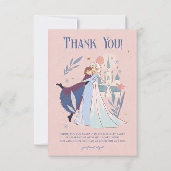 Disney's Frozen Floral Girl's Birthday Thank You Card by frozen at Zazzle