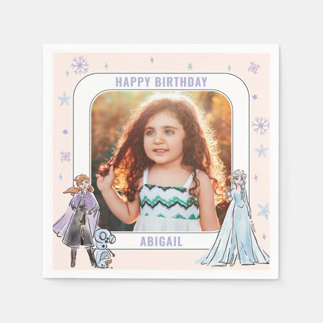 Disney's Frozen Girl's Snowflake Birthday  Napkins (Front)