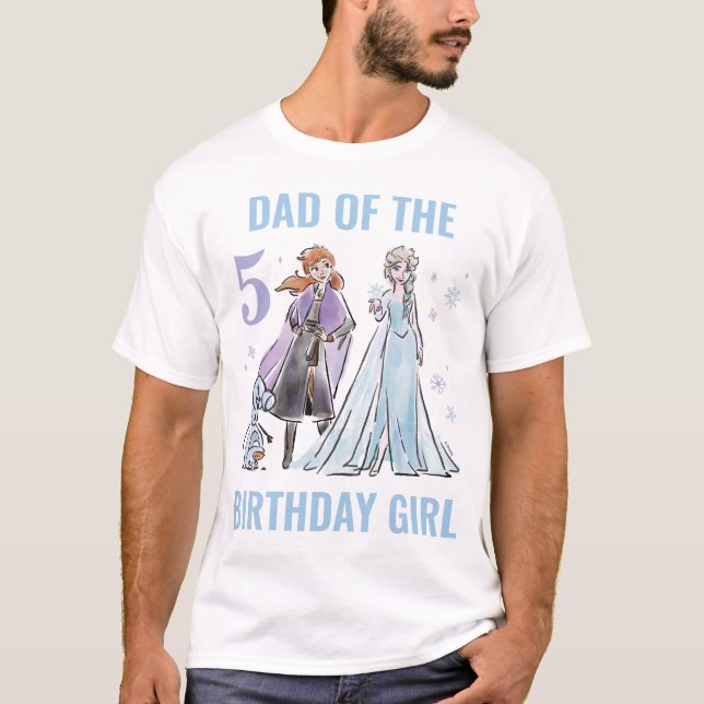 Disney's Frozen Snowflake Dad of the Birthday Girl T-Shirt (Front)