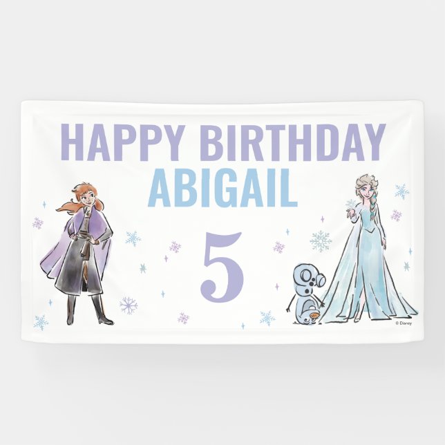 Disney's Frozen Snowflake Girl's Birthday Banner (Horizontal)