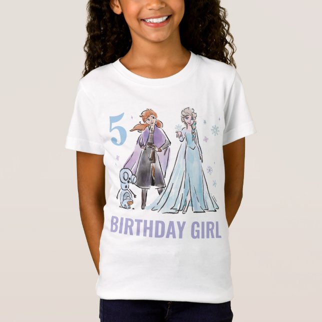 Disney's Frozen Snowflake Girl's Birthday T-Shirt (Front)