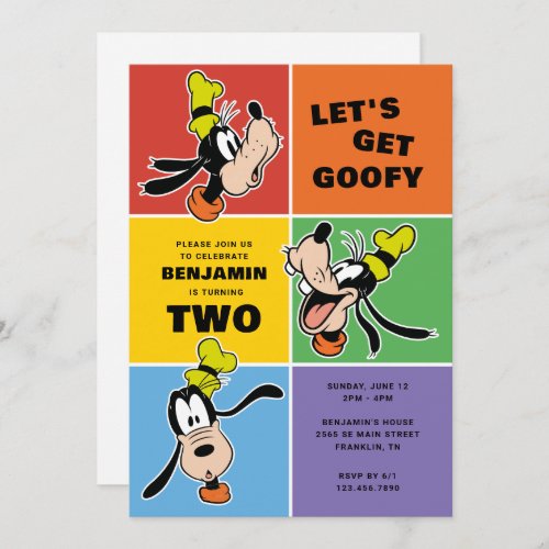 Disneys Goofy Kids Birthday Invitation