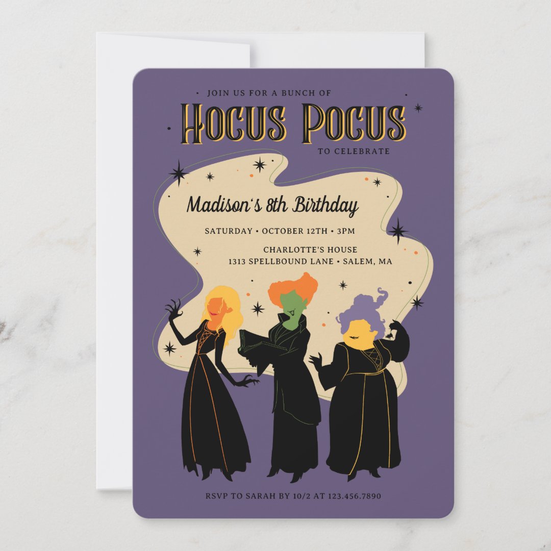 Disney's Hocus Pocus Birthday Invitation (Front)