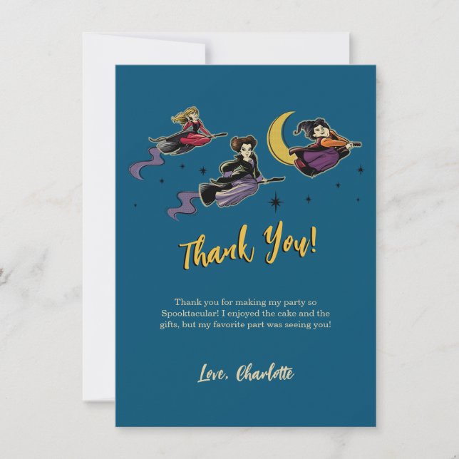 Disney's Hocus Pocus Halloween Party Thank You Card (Front)