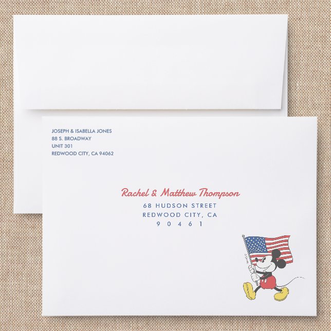 Disney's Iconic Mickey Mouse Monogram Addressed Envelopes (Linen)