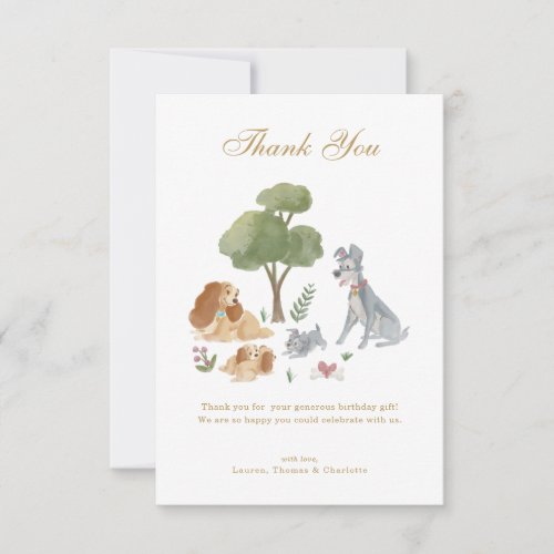 Disneys Lady and the Tramp Baby Shower  Thank You Card