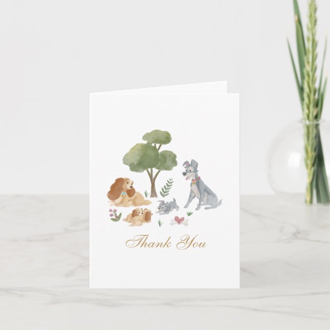 Disney's Lady and the Tramp Baby Shower  Thank You Card (Front)