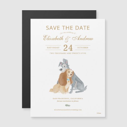 Disneys Lady and the Tramp Save the Date Magnetic Invitation
