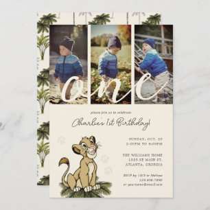 Disney's Lion King Birthday   Photo Collage Invitation