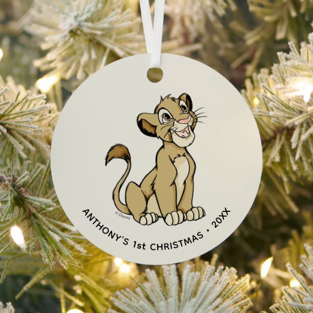Disney's Lion King Simba First Christmas Metal Ornament (Insitu)