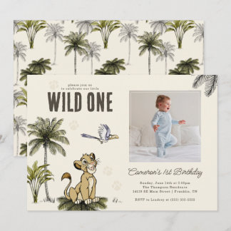 Disney's Lion King Wild One First Birthday - Photo Invitation