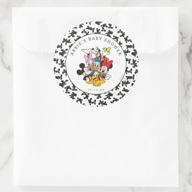 Disney's Mickey and Friends Baby Shower Classic Round Sticker (Bag)