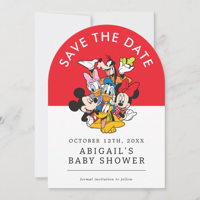 Disney's Mickey and Friends Baby Shower Save The Date (Front)